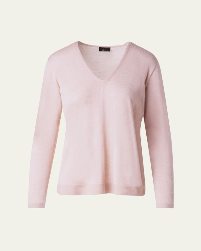 V-Neck Cashmere-Silk Sweater